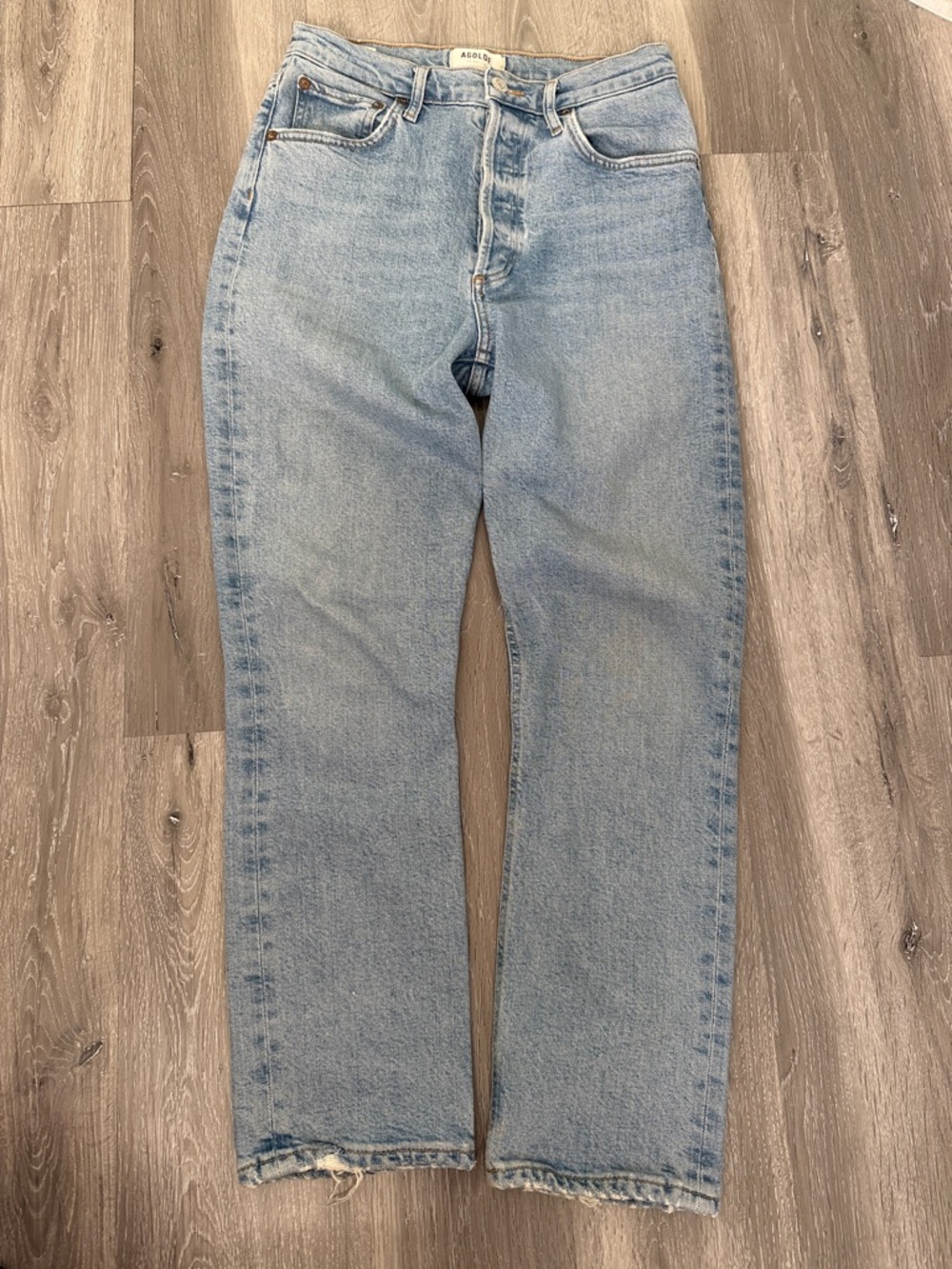 Agolde Light Blue High-Rise Ankle Crop Jeans
